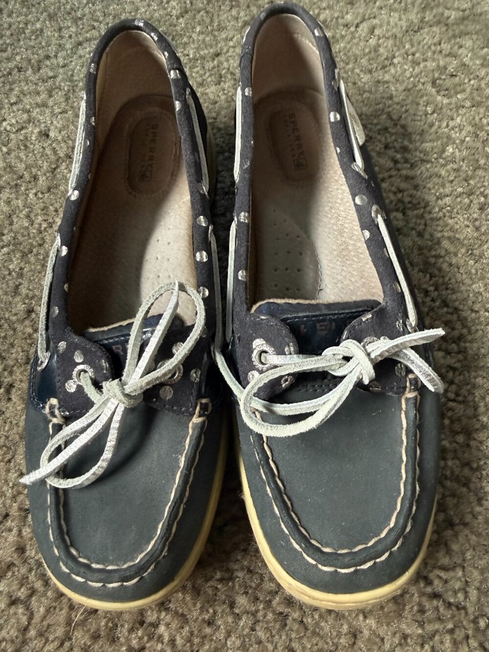 Sperry Top-Sider Angelfish Foil Polka Dot Boat Shoes - Women's 8.5M